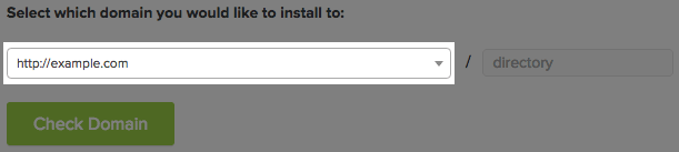 Select installation domain