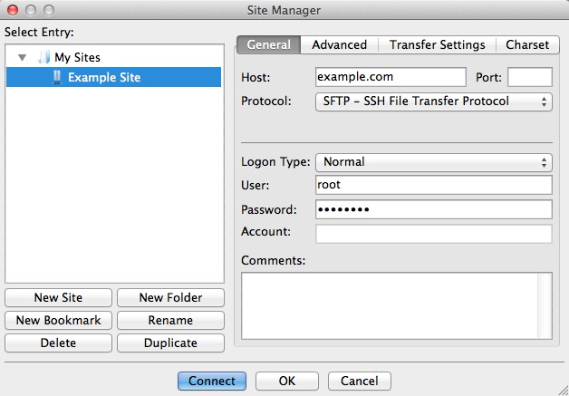 Sftp как подключиться. FILEZILLA client